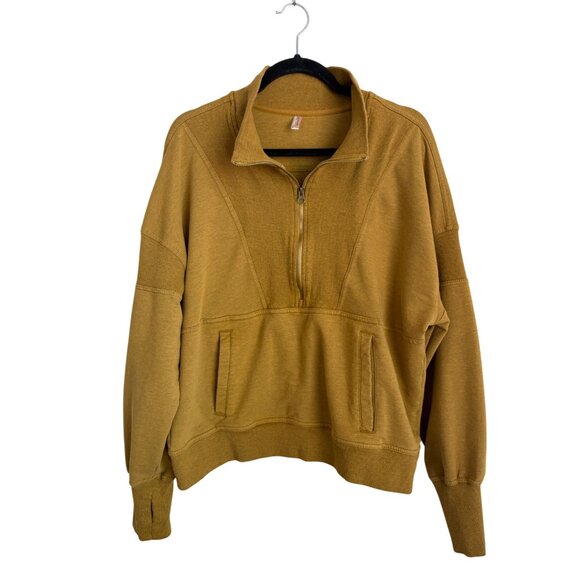 Free People Movement Women's Large Golden Mustard Yellow Adeline Pullover - Picture 1 of 10